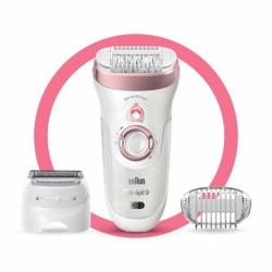 Braun Epilator 9-720 Silk-epil 9 Wet&Dry, White/Pink, Cordless