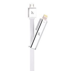 Cable Hoco  UPL14 Lipstick series charging cable to in one (apple with micro usb) sudrabs