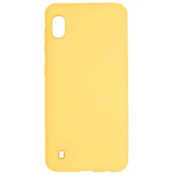 Evelatus Samsung  Galaxy A10 Soft Touch Silicone Case with Strap Yellow