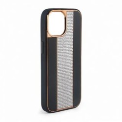 iLike Apple iPhone 15 Pro Diamonds and Leather Case Black