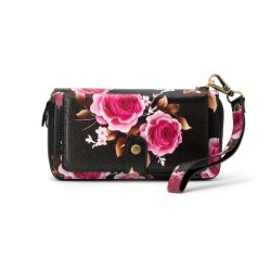 Evelatus Universal  Wallet Zipper Design Flower Black