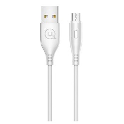 USAMS   US-SJ268 U18 Flexi PVC Universal Micro USB to USB Data&Fast 2A Charger Round Plug Cable White