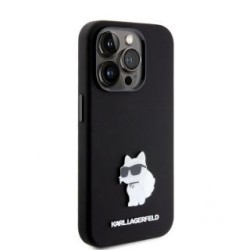 Karl Lagerfeld Karl Lagerfeld KLHCP15LSMHCNPK iPhone 15 Pro 6.1" czarny/black Silicone Choupette Metal Pin