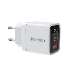 Laadija Choetech PD6052 USB-C/USB-A PD35W GaN valge