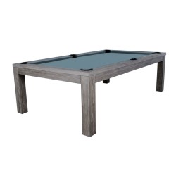 Pool Table / Dining Table, Rasson Penelope II, Silver Mist, incl. table cover, 8 ft., Simonis 860 powder blue