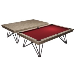 Pool Table / Dining Table, Dauphine, Silver Mist Oak, 7 ft., Simonis 760 red