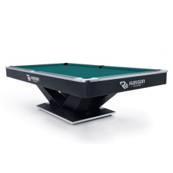 Billiard Table, Pool, Rasson Victory II Plus, Black, 8 ft., Simonis 760 blue green