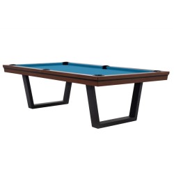 Pool Table / Dining Table, Rasson Madrid, walnut, 7 ft., Simonis 760 tournament blue