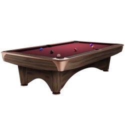 Billiard Table, Pool, Dynamic III, 9 ft., Modern Brown, Simonis 860 burgundy