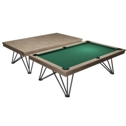 Pool Table / Dining Table, Dauphine, Silver Mist Oak, 8 ft., Simonis 760 yellow green