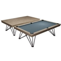 Pool Table / Dining Table, Dauphine, Silver Mist Oak, 8 ft., Simonis 760 powder blue