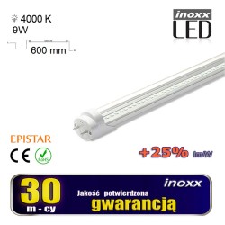 LED luminofoorlamp 60cm 9w t8 4000k g13 neutraalne läbipaistev