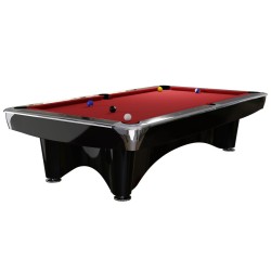 Billiard Table Dynamic III, shining black, Pool, 8 ft, Simonis 760 red