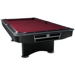 Billiard Table, Pool, Competition II, Black matt, 9 ft., Simonis 760 burgundy