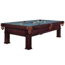 Billiard Table, Pool, Bern, 8 ft., Old Brown, Simonis 860 powder blue