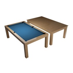 Pool Table / Dining Table, Mozart, 7 ft., oak, Club Cloth electric blue