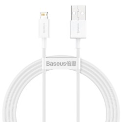 USB kaabel Baseus Superior alates USB kuni Lightning 2.4A 1.5m valge CALYS-B02