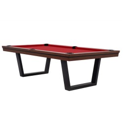 Pool Table / Dining Table, Rasson Madrid, walnut, 8 ft., Simonis 860 red