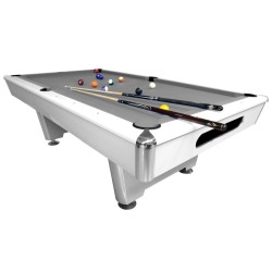 Billiard Table Dynamic Triumph, matt white, Pool, 8 ft., Club Cloth grey