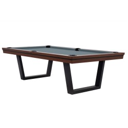 Pool Table / Dining Table, Rasson Madrid, walnut, 7 ft., Simonis 760 powder blue