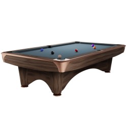 Billiard Table, Pool, Dynamic III, 9 ft., Modern Brown, Simonis 860 powder blue