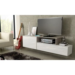 Cama TV cabinet SIGMA 3 180 white/white gloss + sonoma oak