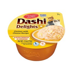 INABA Dashi Delights Chicken with cheese in broth - cat treats - 70g