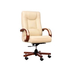 LIDER cream leather armchair