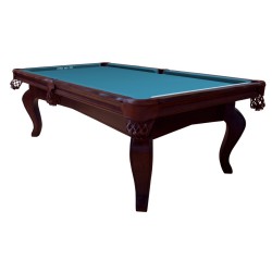 Billiard Table, Pool, Salem, 8 ft., walnut, Simonis 760 electric blue