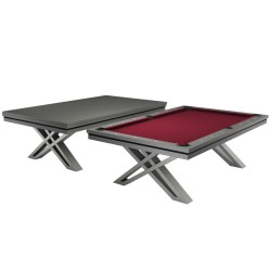 Pool Table / Dining Table, Pierce, 8 ft., Dark Grey, Simonis 760 burgundy