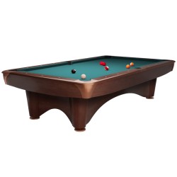 Billiard Table Dynamic III, brown, Pool, 9 ft., Simonis 760 blue green