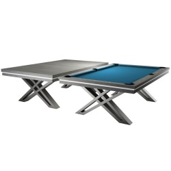 Pool Table / Dining Table, Rasson Pierce, 8 ft., Light Grey, Club Cloth royal blue