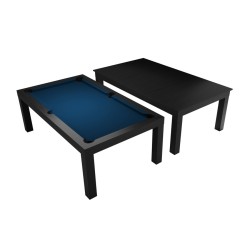 Pool Table / Dining Table, Diner, 7 ft., Matt-Black, Club Cloth royal blue