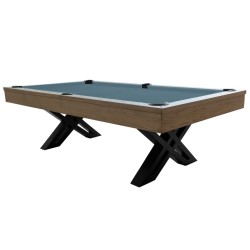 Billiard Table, Pool, X-con, 8 ft., Grey Oak, Simonis 860 powder blue