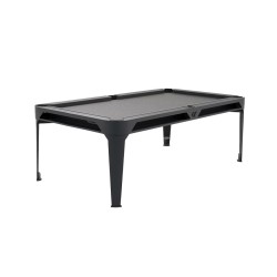 Billiard Table, Pool,Cornilleau Hyphen Outdoor, 7 ft., black, Cloth: Light Grey, Pockets: Black