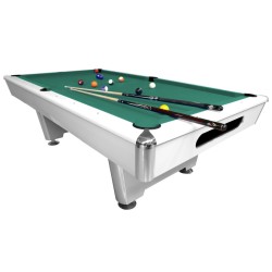 Billiard Table Dynamic Triumph, matt white, Pool, 7 ft., Simonis 760 yellow green