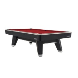 Billiard Table, Pool, Mr-Sung ACURRA by Rasson, 9 ft., matt-black (Strong Black), Simonis 860 red