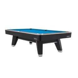 Billiard Table, Pool, Mr-Sung ACURRA by Rasson, 9 ft., matt-black (Strong Black), Simonis 860 tournament blue