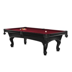 Billiard Table, Pool, Shelton, 8 ft., Black, 8 ft., Club Cloth burgundy