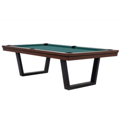 Pool Table / Dining Table, Rasson Madrid, walnut, 7 ft., Simonis 760 blue green