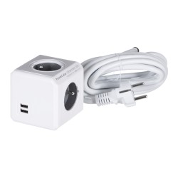 Allocacoc PowerCube Extended USB E(FR), 3m power extension 4 AC outlet(s)