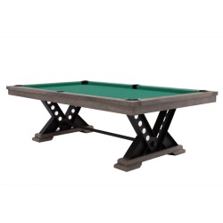 Pool Table / Dining Table, Rasson Vienna, 8 ft., Silver Mist, Simonis 860 yellow green