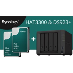 Synology DS923+ (3x4TB Bundle) 4-bay/AMD Ryzen R1600 3.1 GHz/4GB DDR4/4x3.5” Hot-Swap/2x1GbE/2xUSB3.2/eSATA/2Fan | Synology | 4-