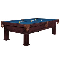 Billiard Table, Pool, Bern, 8 ft., Old Brown, Club Cloth royal blue