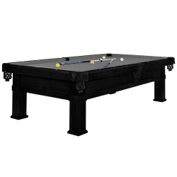 Billiard Table, Pool, Bern, 8 ft., Black, Club Cloth grey