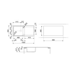 Valamu Smeg, 100 cm, RIGAE,...