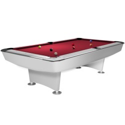 Billiard Table, Pool, Dynamic II, 7 ft., shining white, Simonis 760 red