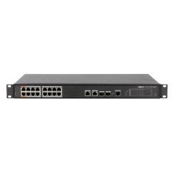 Switch|DAHUA|16x10Base-T / 100Base-TX|2x10Base-T / 100Base-TX / 1000Base-T|2x10/100/1000BASE-T/SFP combo|PoE ports 16|LR2218-16E