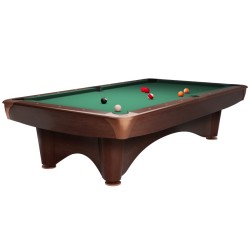 Billiard Table Dynamic III, brown, Pool, 9 ft., Simonis 760 yellow green