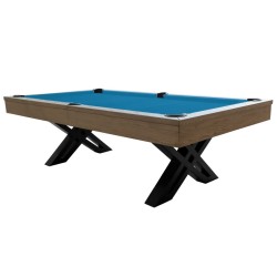 Billiard Table, Pool, X-con, 8 ft., Grey Oak, Simonis 860 tournament blue